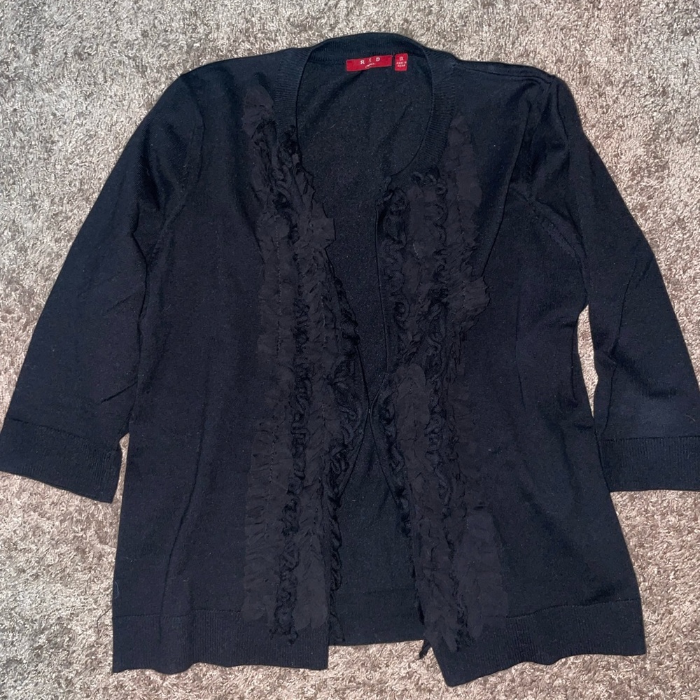 Ruffled Button up Cardigan
